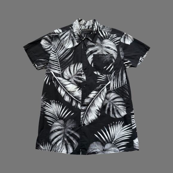 Deus ex Machina Tropical SS Black/White Button Up Shirt Size M GUC - Picture 1 of 6